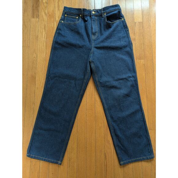 Tory Burch High Rise Straights Jeans Dark Wash Size 32 Excellent Condition - Picture 3 of 9